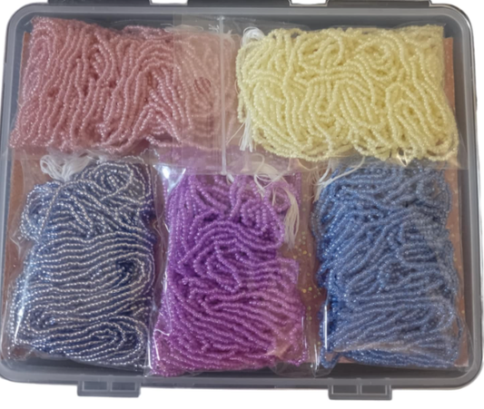 Kit de perles de rocaille tchèques 12/0 avec support en prime