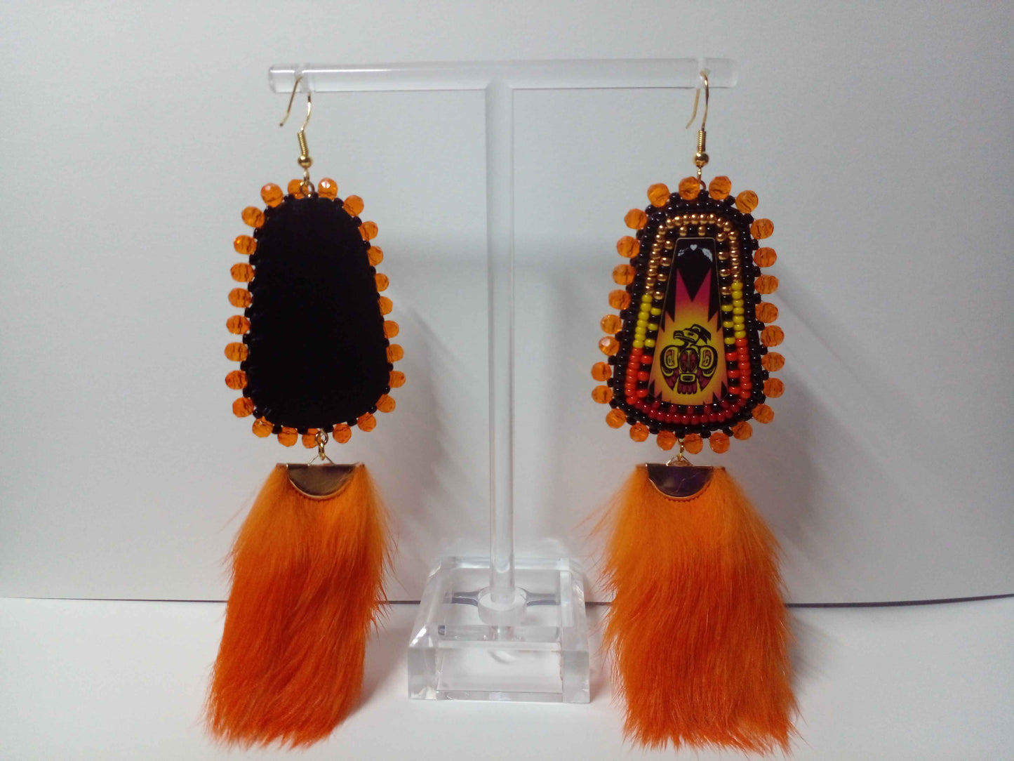 Fire Bird Trap Flat Stitch Earrings