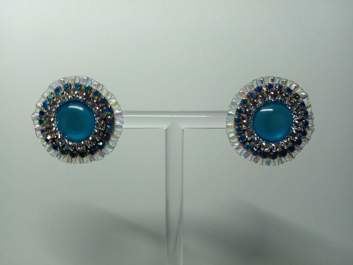 Blue Cats Eye Studs