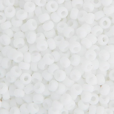 Perles de rocaille Miyuki 11/0 Chalk White Matte, sachet de 22 g