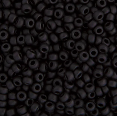 Miyuki Seed Bead 15/0 Black Matte, 22g vial