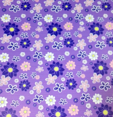 Bright Purple Floral - 8*12 Inch Vinyl Backing Material