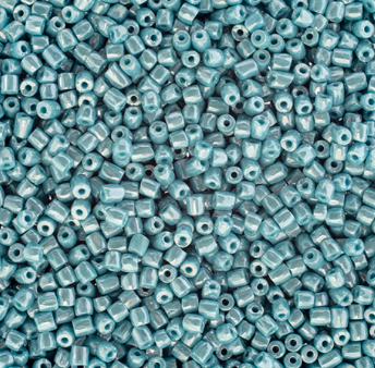 Perles de rocaille tchèques 9/0 à 3 tailles, bleu turquoise opaque, lustré, sachet de 22 g ou enfilées