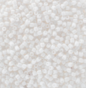 Perles de rocaille tchèques 9/0, 3 tailles, blanc opaque, sachet de 22 g