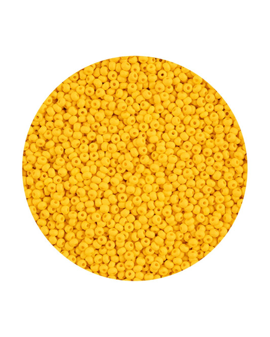 Perles de rocaille Preciosa Permalux 11/0, teintes en craie jaune foncé mat, sachets de 23 g