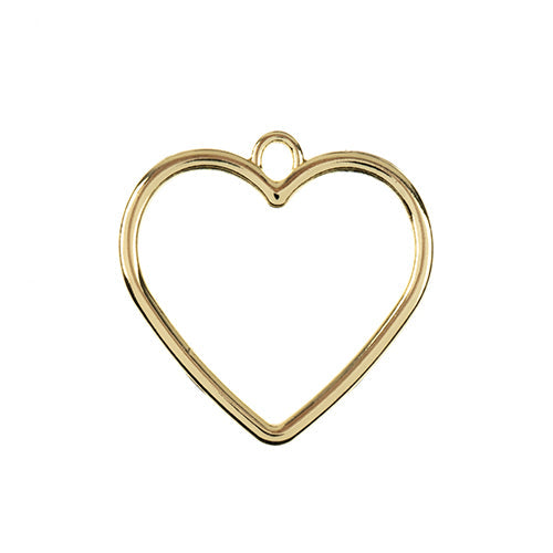 Accesorios para abalorios, colgante de corazón de color dorado, 5 piezas/paquete