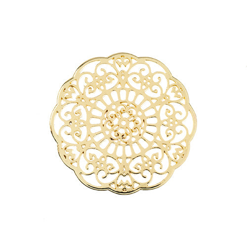 Accesorios para abalorios, colgante de mandala de color dorado, 3 piezas/paquete