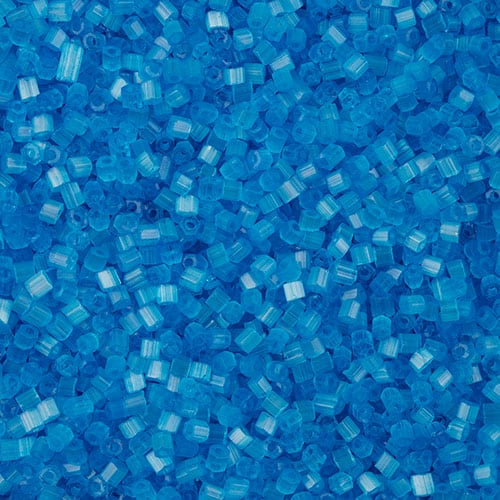 Perles Preciosa 10/0 2-Cut Satin Aqua Solgel, flacon de 13 g