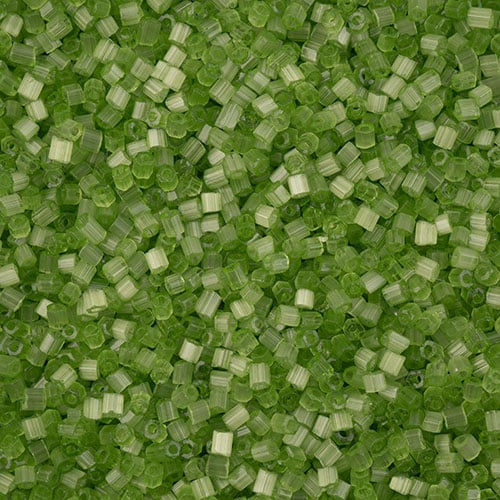 Perles Preciosa 10/0 2-Cut Satin Green Solgel, flacon de 13 g