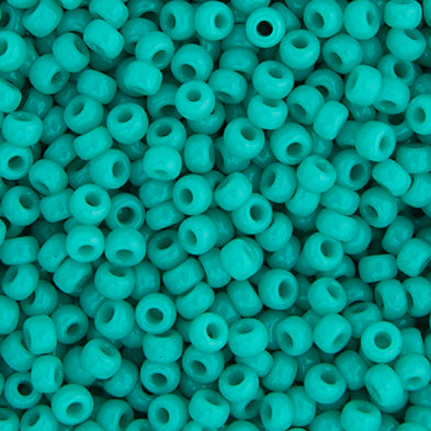 Perles de rocaille Miyuki 11/0 Turquoise Green Opaque, vendues en sachet de 22 g