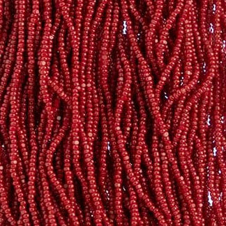 13/0 Charlotte Cut Preciosa (Czech) Bead Opaque Dark Red Strung