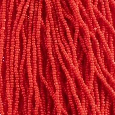 13/0 Charlotte Cut Preciosa (Czech) Bead Opaque Light Red Strung