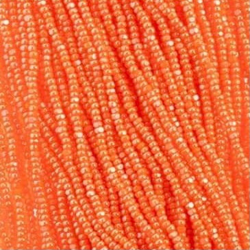 13/0 Charlotte Cut Preciosa (Czech) Bead Opaque Orange Luster Strung