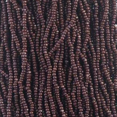 13/0 Charlotte Cut Preciosa (Czech) Bead Opaque Dark Brown Strung