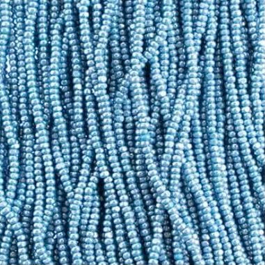 13/0 Charlotte Cut Preciosa (Czech) Bead Opaque Medium Blue Luster Strung