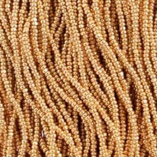 13/0 Charlotte Cut Preciosa (Czech) Bead Gold Premium Strung