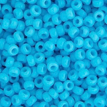 Perles de rocaille Miyuki 11/0 bleu clair opaque, sachet de 22 g