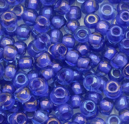 Toho Round 15/0, 8.9g vial - Opaque Purple Lined Lt Sapphire