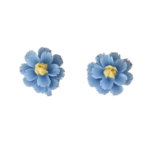 Cabujones de resina de rosas azules y amarillas de 12 mm, se venden por pares