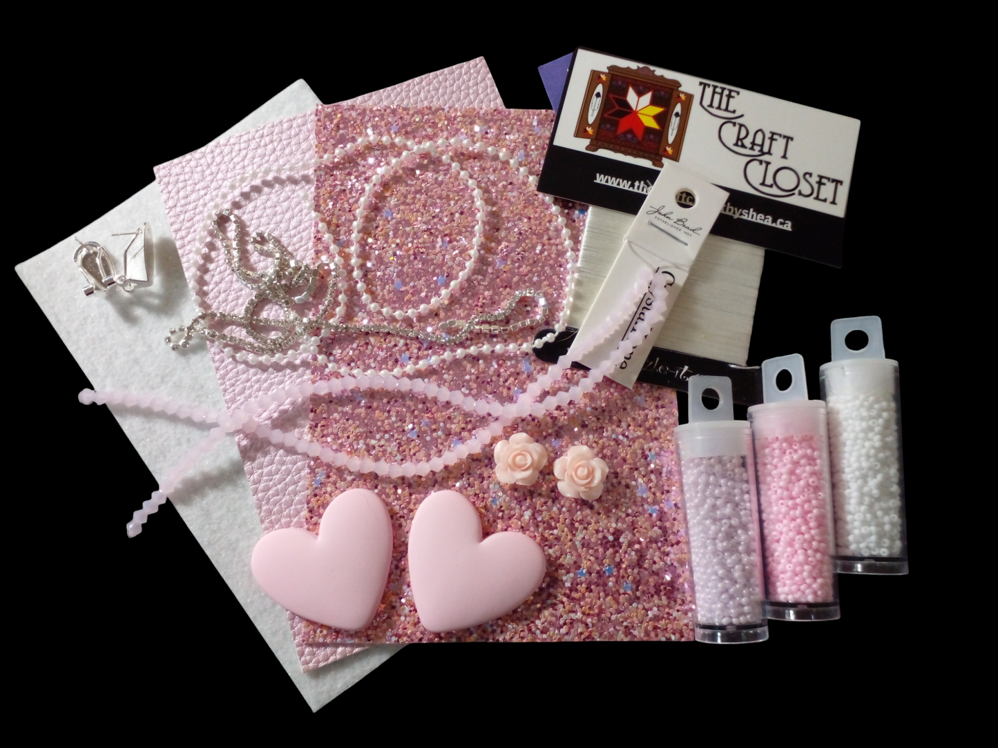 Beaded Heart Kit - Light Pink