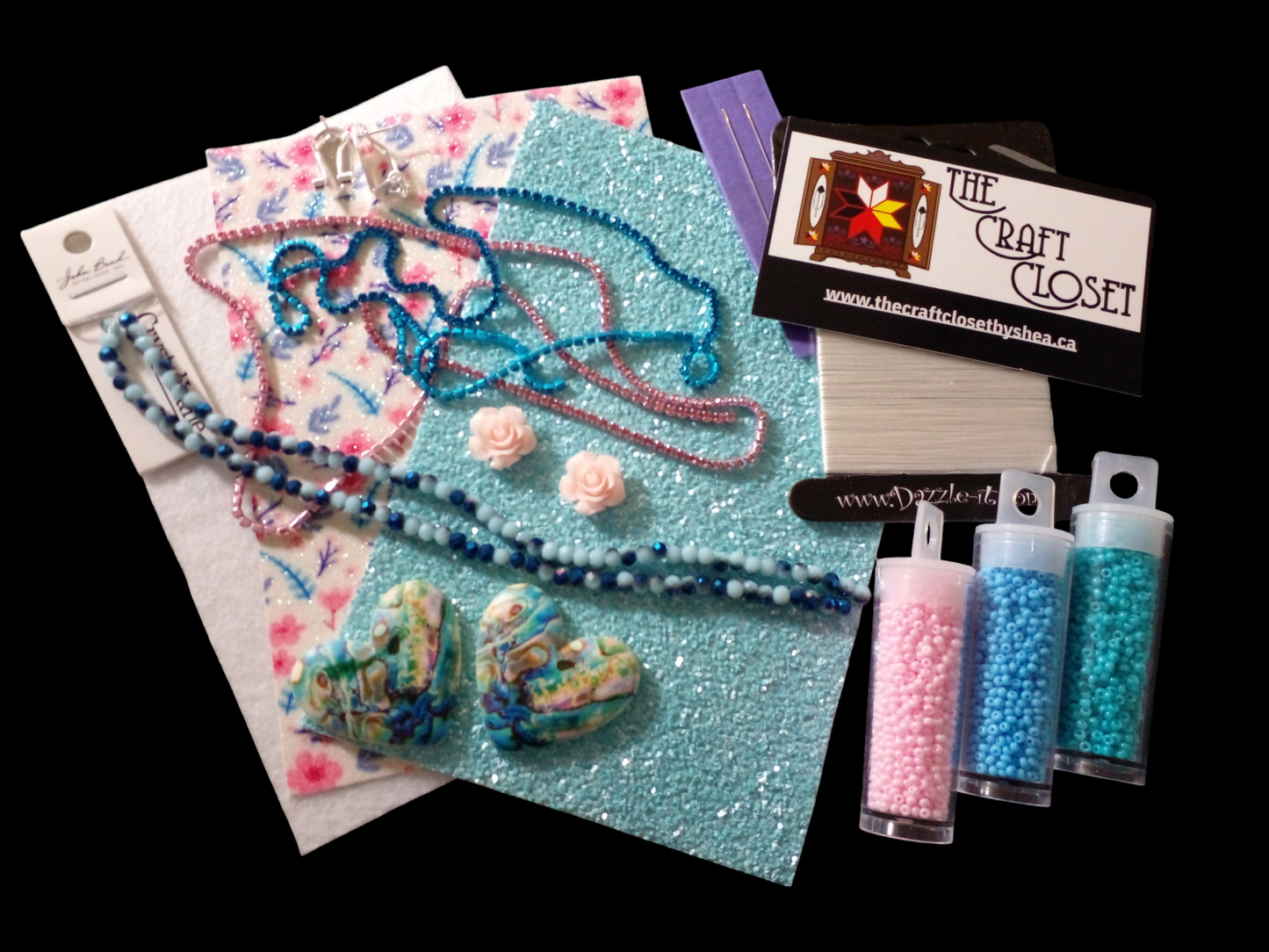 Beaded Heart Kit - Abalone