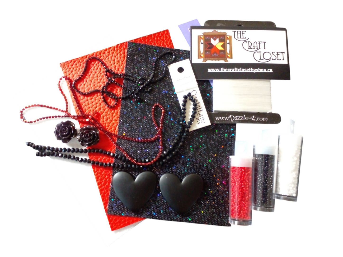 Beaded Heart Kit - Black