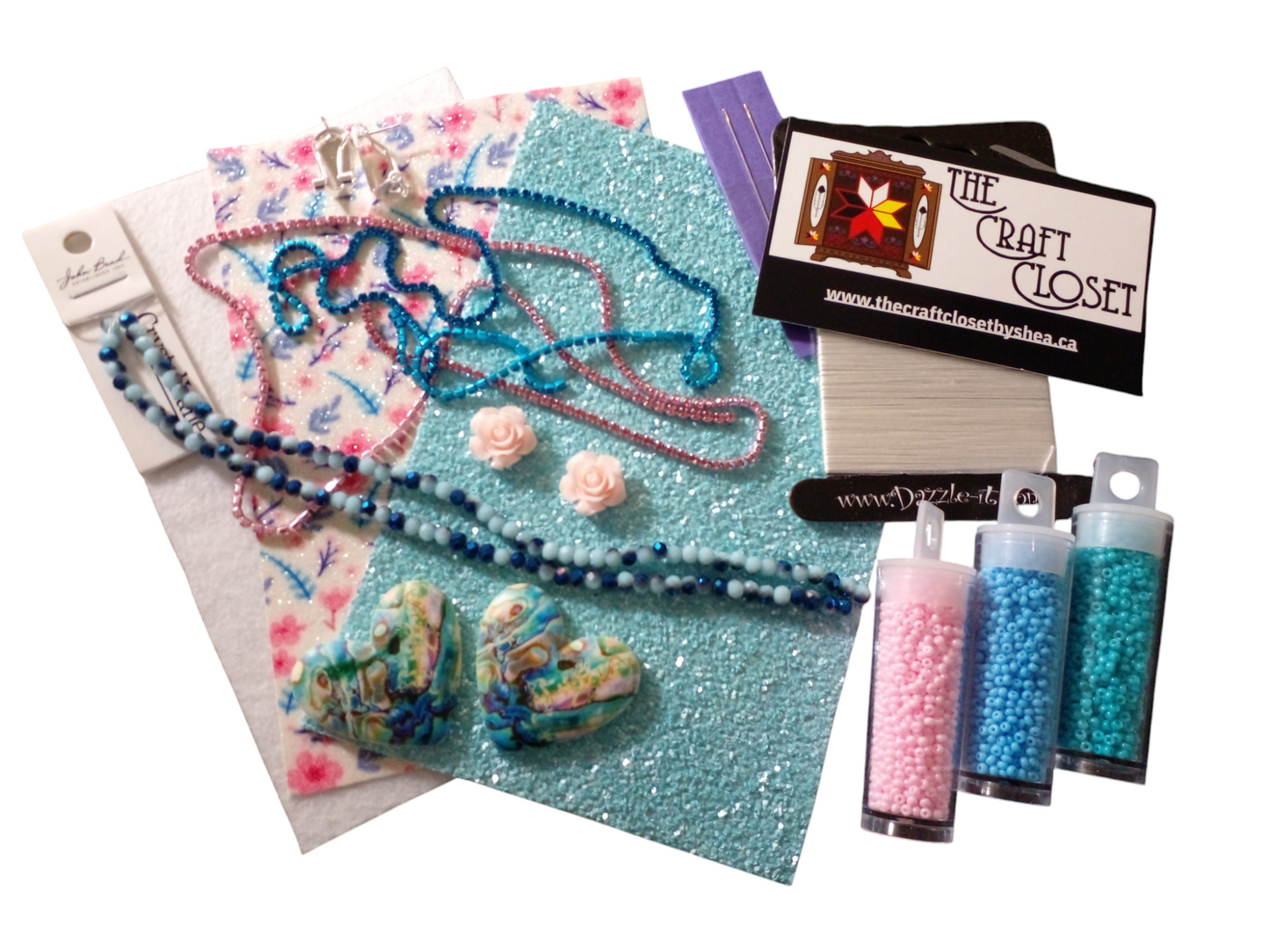 Beaded Heart Kit - Abalone