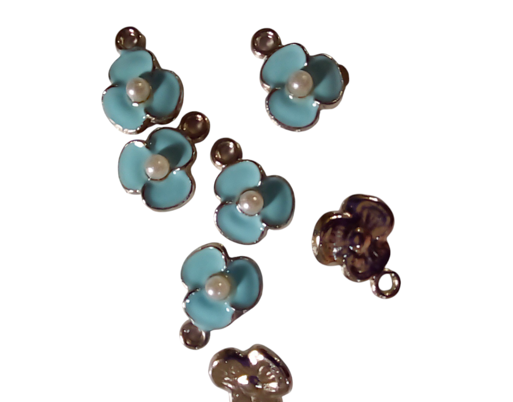 Mini Flower Charms, Sold in Packs of 8 - See Color Options