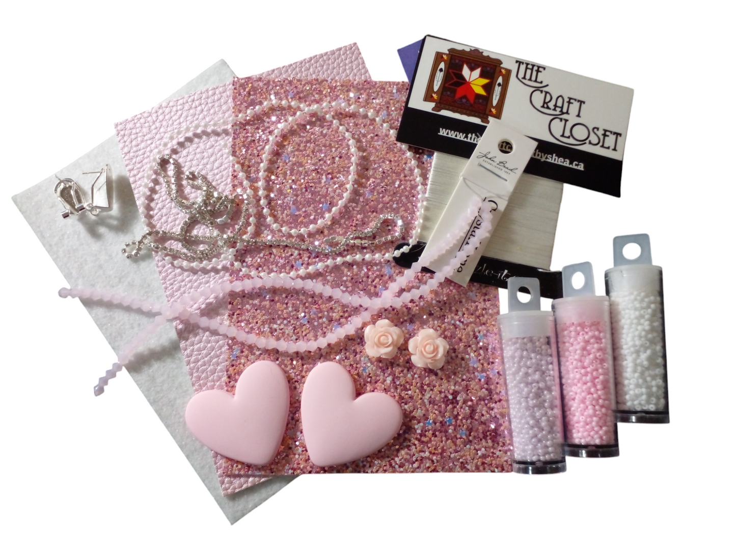 Beaded Heart Kit - Light Pink