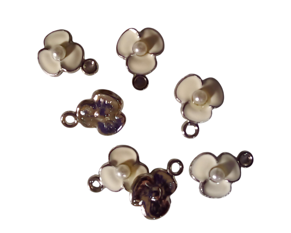 Mini Flower Charms, Sold in Packs of 8 - See Color Options